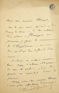 Lettre autographe signée à Heugel