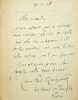 Lettre autographe signée à Jean Ajalbert. Louis-Frédéric Rouquette (1884-1926), écrivain, voyageur. 