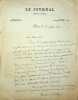 Lettre autographe signée à Jean Ajalbert. Maurice de Waleffe (1874-1946), écrivain, journaliste.