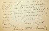 Lettre autographe signée à Jacques Heugel. Jane Catulle-Mendès (1867-1955), poétesse. 
