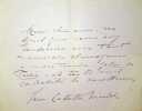 Lettre autographe signée à Jacques Heugel. Jane Catulle-Mendès (1867-1955), poétesse. 