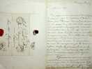 Lettre autographe signée. Honoré de Lourdoueix (1787-1860), écrivain, journaliste, polémiste. 