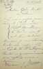 Lettre autographe signée à Jean Ajalbert. José Germain (1884-1964), écrivain. 