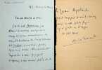 Lettre autographe signée à Jean Ajalbert. André Lamandé (1886-1933), écrivain, journaliste. 