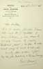 Lettre autographe signée. René Doumic (1860-1937), écrivain, membre de l'Académie française. 