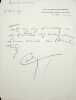 Lettre autographe signée à Jean Ajalbert. Romain Coolus (1868-1952), écrivain. 