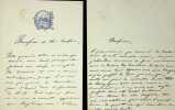 Lettre autographe signée (lot de 2). About Edmond (1828-1885), écrivain, rédacteur en chef du XIXe siècle.