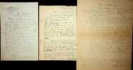Lettre autographe signée (lot de 3). Paul Achard (1887-1962), écrivain, journaliste. 