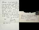 Lettre autographe signée à Maurice de Fleury. Gustave Guiches (1860-1935), écrivain. 