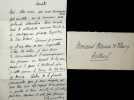 Lettre autographe signée à Maurice de Fleury. Gustave Guiches (1860-1935), écrivain. 