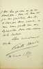 Lettre autographe signée à Maurice de Fleury. Catulle Mendès (1841-1909), poète, écrivain.