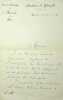 Lettre autographe signée à Maurice de Fleury. Jules Payot (1859-1940), pédagogue, universitaire.