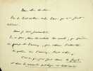Lettre autographe signée à Maurice de Fleury . Francisque Sarcey (1827-1899), écrivain, journaliste. 