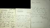 Lettre autographe signée à Maurice de Fleury (lot de 3). Pierre de Nolhac (1859-1936), poète, historien, membre de l'Académie française. 