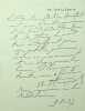 Lettre autographe signée à Maurice de Fleury. Albert Flament (1877-1956), écrivain, journaliste.