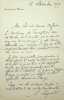 Lettre autographe signée à Maurice de Fleury. René Cagnat (1852)1937), historien. 