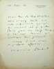Lettre autographe signée à Maurice de Fleury. Maurice Bedel (1883-1954), écrivain. 