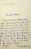 Lettre autographe signée à Maurice de Fleury. Frédéric Masson (1847-1923), historien, membre de l'Académie française. 
