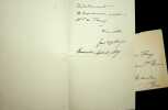 Lettre autographe signée à Maurice de Fleury. Jean Ajalbert (1863-1947), écrivain, avocat, membre de l'Académie Goncourt. 