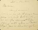Lettre autographe signée à Maurice de Fleury. Paul Adam (1862-1920), écrivain.