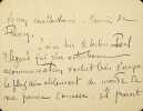 Lettre autographe signée à Maurice de Fleury. Paul Adam (1862-1920), écrivain.