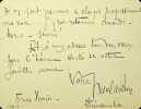 Lettre autographe signée à Maurice de Fleury. Paul Adam (1862-1920), écrivain.