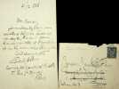 Lettre autographe signée à Maurice de Fleury. Paul Adam (1862-1920), écrivain.