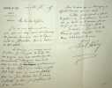 Lettre autographe signée à Maurice de Fleury. Paul Adam (1862-1920), écrivain.