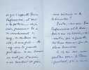 Lettre autographe signée à Maurice de Fleury. André Beaunier (1869-1925), écrivain. 