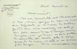 Lettre autographe signée à Maurice de Fleury. Juliette Adam (1836-1936), écrivain, salonnière.
