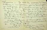 Lettre autographe signée à Maurice de Fleury. Juliette Adam (1836-1936), écrivain, salonnière.