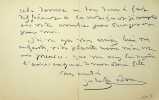Lettre autographe signée à Maurice de Fleury. Juliette Adam (1836-1936), écrivain, salonnière.
