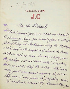 Lettre autographe signée à Louis Péricaud. Jules Claretie (1840-1913), écrivain, administrateur général de la Comédie-Française.