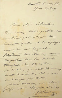 Lettre autographe signée