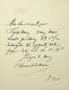 Lettre autographe signée. Edouard Pailleron (1834-1899), écrivain, poète, journaliste.