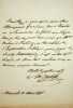 Lettre autographe signée. Michele Carafa (1787-1872), compositeur français d'origine italienne.