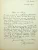 Lettre autographe signée à Henry Céard. Pol Neveux (1865-1939), écrivain, bibliothécaire, membre de l'Académie Goncourt. 