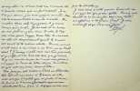 Lettre autographe signée à Henry Céard. Pol Neveux (1865-1939), écrivain, bibliothécaire, membre de l'Académie Goncourt. 