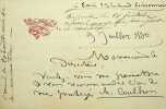 Lettre autographe signée. Juliette Adam (1836-1936), écrivain, polémiste, féministe.
