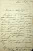 Lettre autographe signée à Adolphe Barrot. Jacques Aupick (1789-1857), général, homme politique, beau-père de Baudelaire, ministre plénipotentiaire à ...