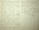 Lettre autographe signée à Ernest Breton. Jacques Aupick (1789-1857), général, homme politique, beau-père de Baudelaire, ministre plénipotentiaire à ...
