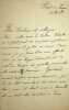 Lettre autographe signée. Jean Casimir-Perier (1847-1907), homme politique, président de la république. 
