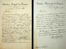 Lettre autographe signée. Antonius Pingard (1797-1885), huissier de l'Institut Royal de France [puis Institut National de France].