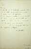 Lettre autographe signée . Augustin Galitzin (1823-1875), historien, polémiste.