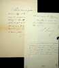Lettre autographe signée  - lot de 2. Ernest Prarond (1821-1909), écrivain, historien. 