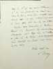 Lettre autographe signée. Victor Duruy (1811-1894), historien, homme politique, ministre. 