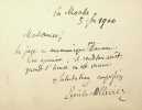 Lettre autographe signée. Emile Ollivier (1825-1913), avocat, préfet, homme politique.