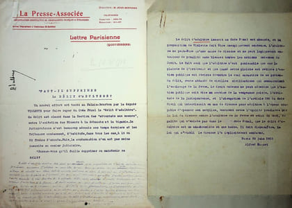 Manuscrit autographe signé