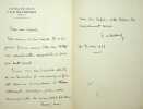 Lettre autographe signée. Étienne Bandy de Nalèche (1865-1947), journaliste.