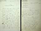 Lettre autographe signée (lot de 2). Félix Martin-Doisy (1795-1878), historien, homme de lettres, inspecteur général des établissements de ...
